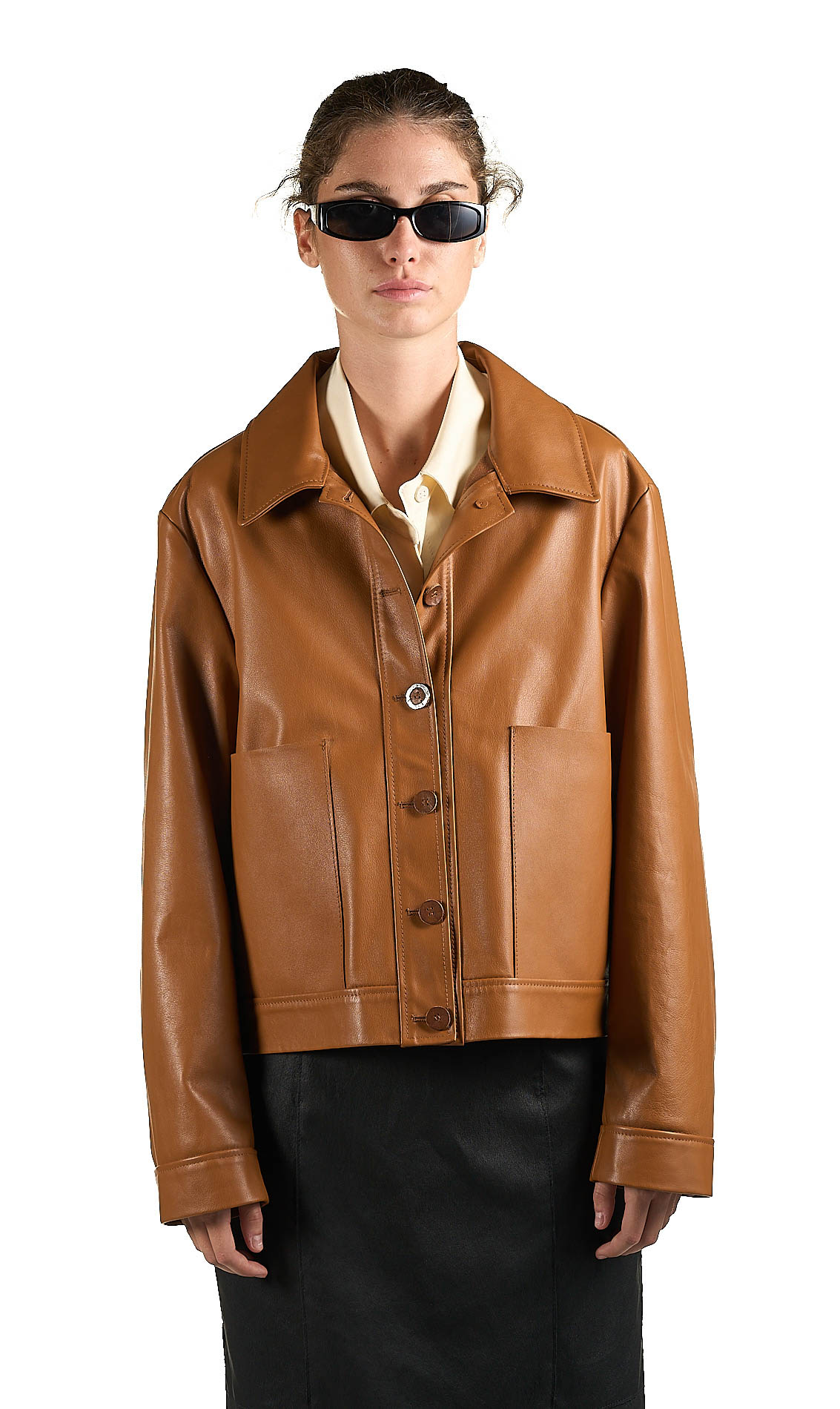 DANIELE BASTA LEATHER AND SILVER JACKET